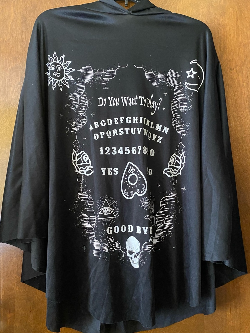 Source Unknown Black Ouija-Print Women’s Cape